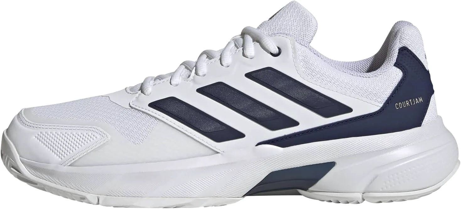 Мужские теннисные кроссовки Adidas Courtjam Control 3, белый/темно-синий/металлик