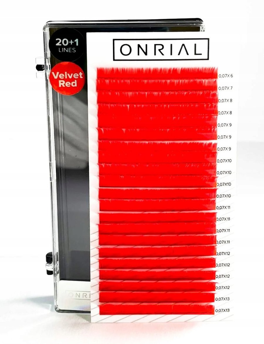 

Цветные ресницы микс С 0,07 мм 6-13 В. Красный ONRIAL inna