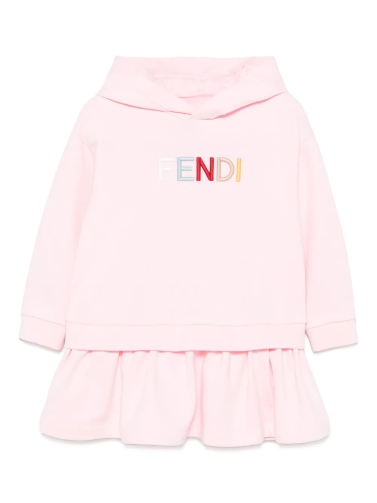 

Платье с вышитым логотипом Fendi Kids, розовый