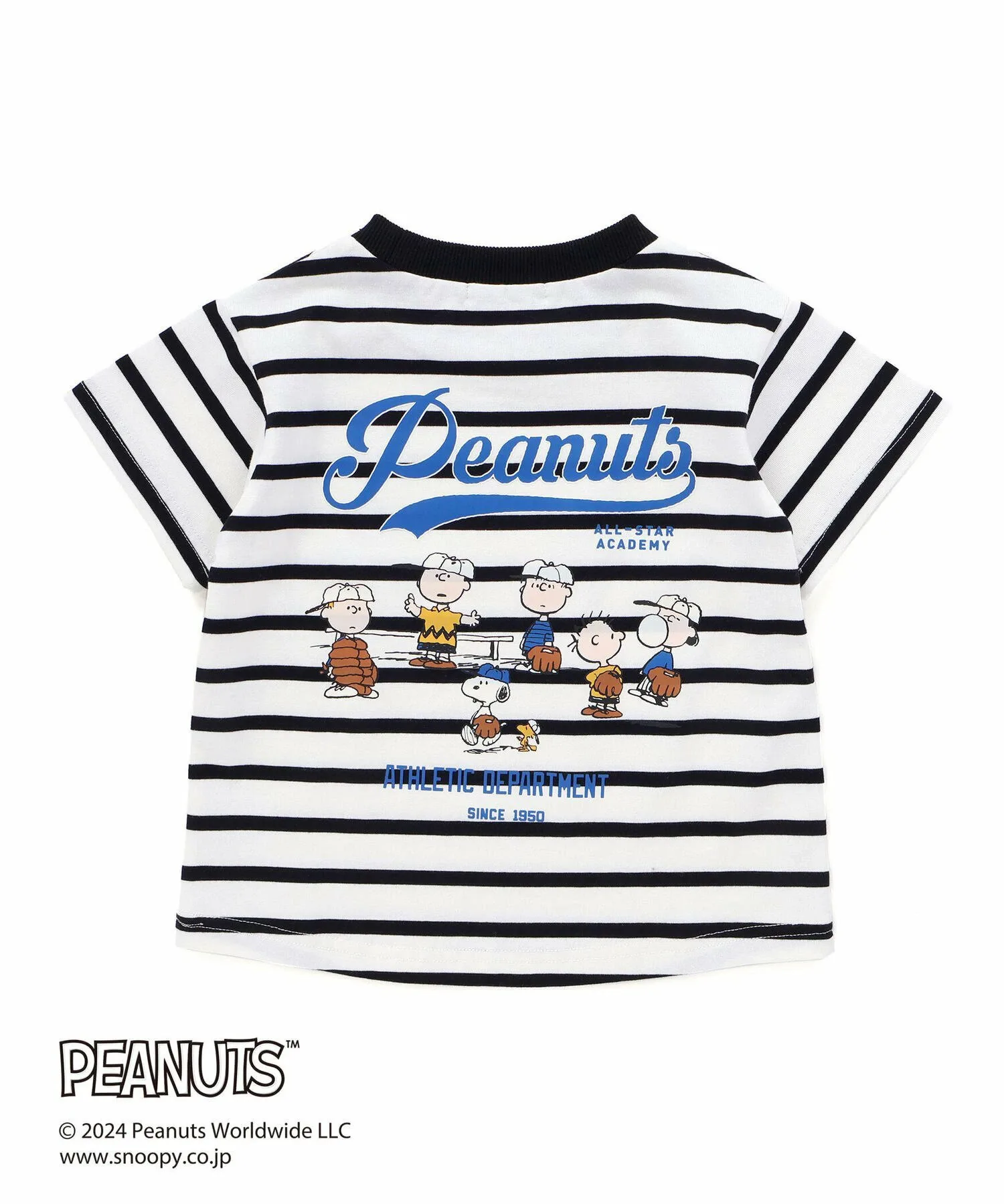 Футболка с принтом на спине с изображением персонажей мультфильма «Peanuts Friends» (80-130 см) SLAP SLIP, Black (striped) — фото 4
