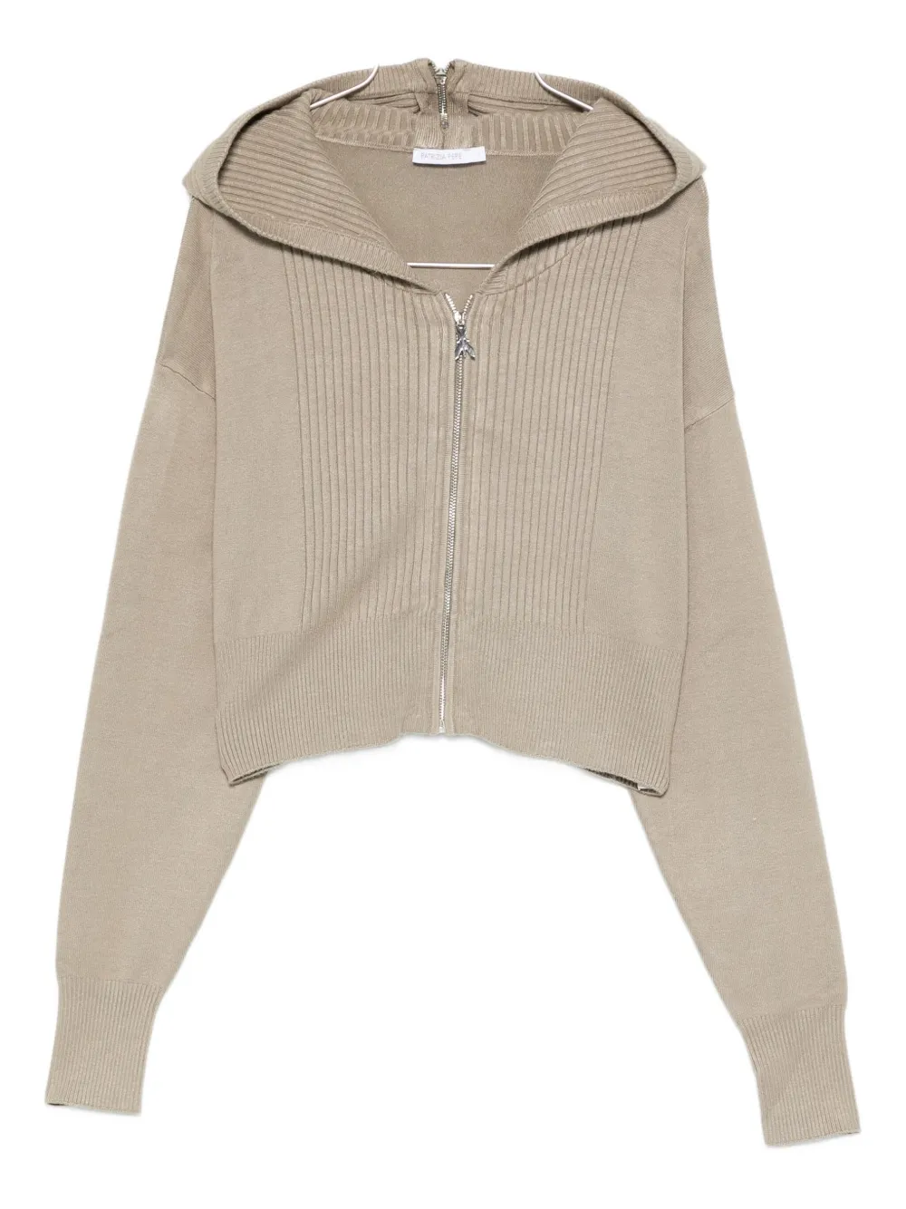 

Кардиган в рубчик с капюшоном Patrizia Pepe, нейтральный