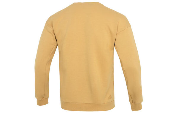 Толстовка Men's adidas Th Mh Crew Sports Solid Color Casual Round Neck Khaki, хаки — фото 2