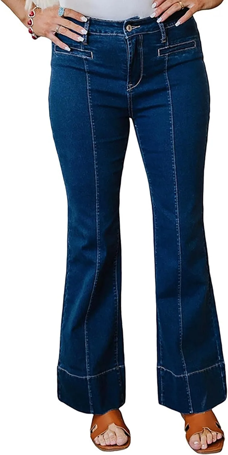 

Женские джинсы с высокой талией и расклешенным силуэтом, Stretchy Wide Leg QLAUYIOE