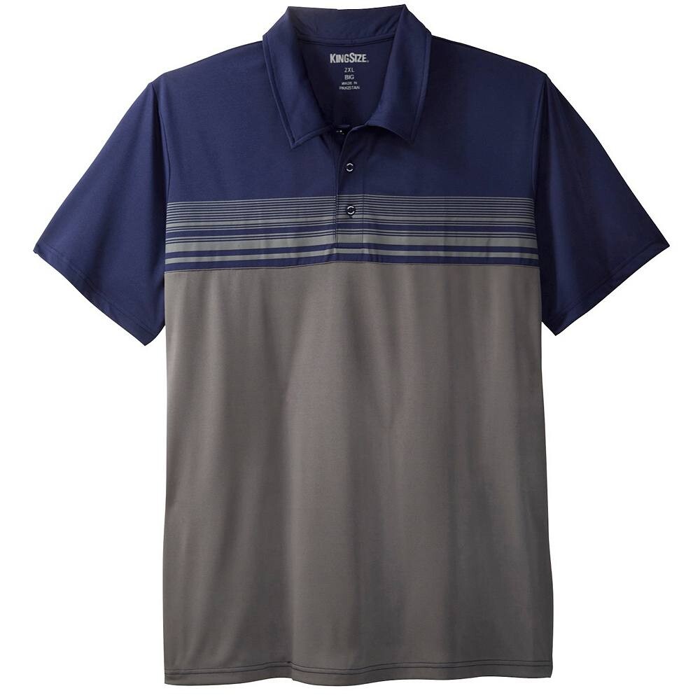 

Мужская рубашка-поло без пота Kingsize Big & Tall KingSize, цвет Navy Colorblock