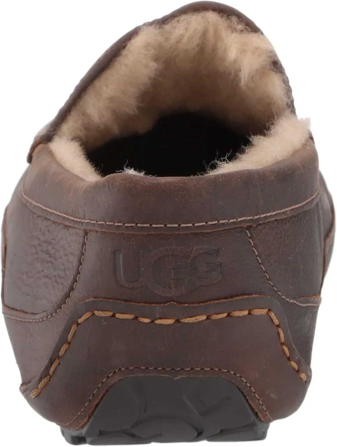 Тапочки из натуральной кожи, UGG, коричневый — фото 3