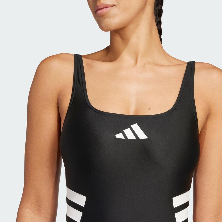 ADIDAS Купальник с U-образным вырезом и тремя полосками — фото 4