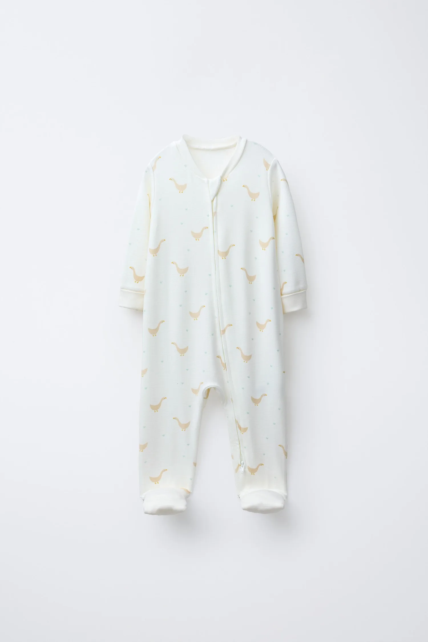 Теплый спальный комбинезон warm duck с трансформируемыми штанинами Zara, экрю