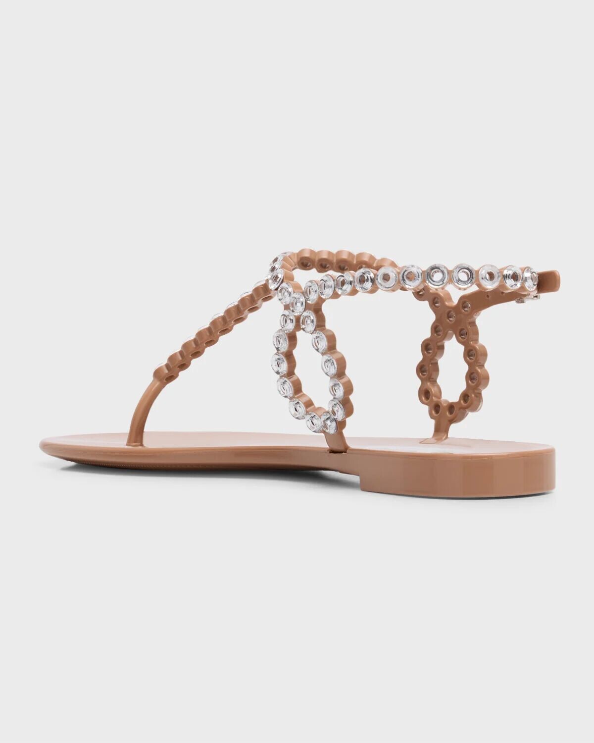 Сандалии с ремешком на пятке Почти голые кристаллы Aquazzura, цвет Powder Pink — фото 3