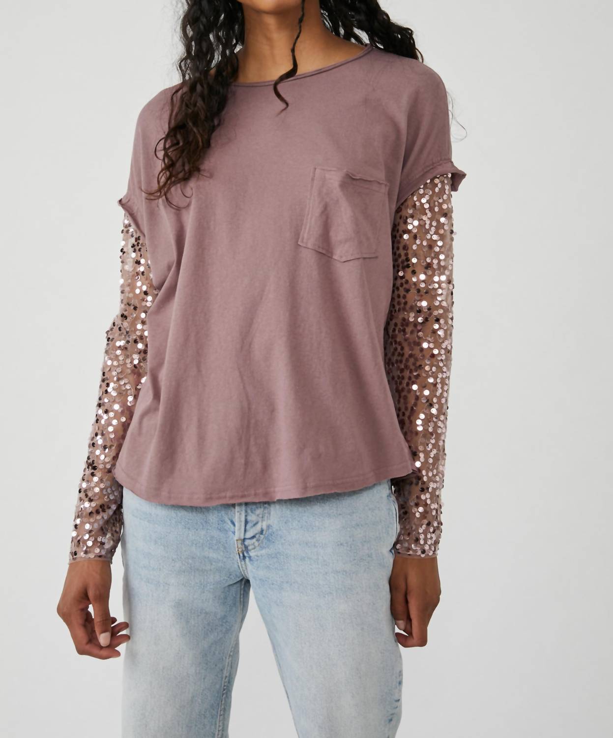 

Футболка Celine в оттенках лаванды Free People, цвет lavender shadows
