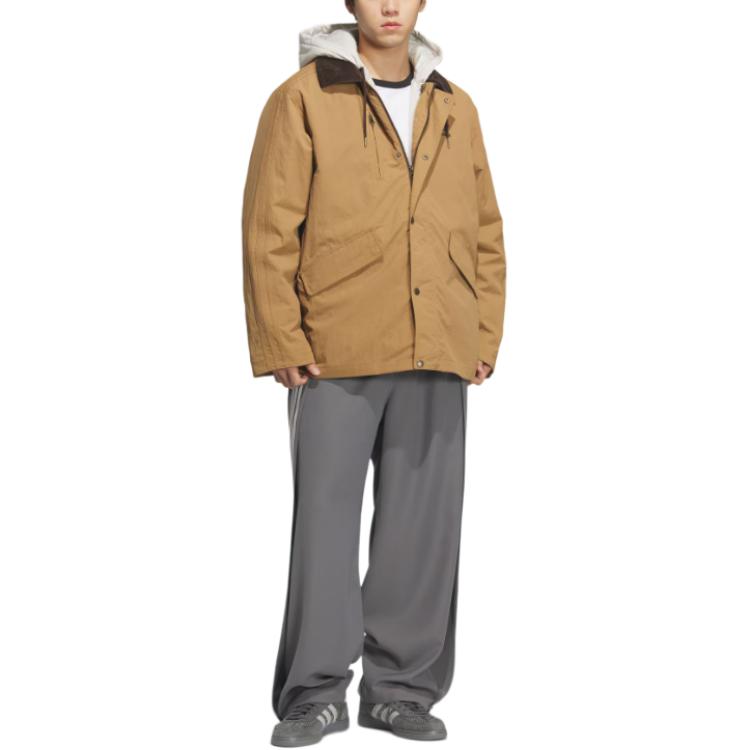 Fw25 2 в 1 утепленная куртка puffer jacket мужская Adidas Originals, коричневый — фото 3