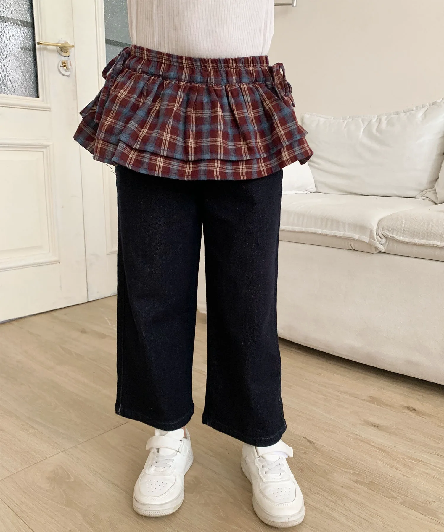 Детские многослойные джинсовые брюки Aimoha Kids, Red