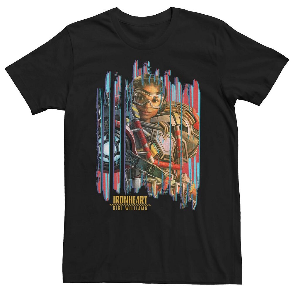 

Футболка с плакатом Big & Tall Marvel Wakanda Forever Ironheart Riri Williams Licensed Character, черный