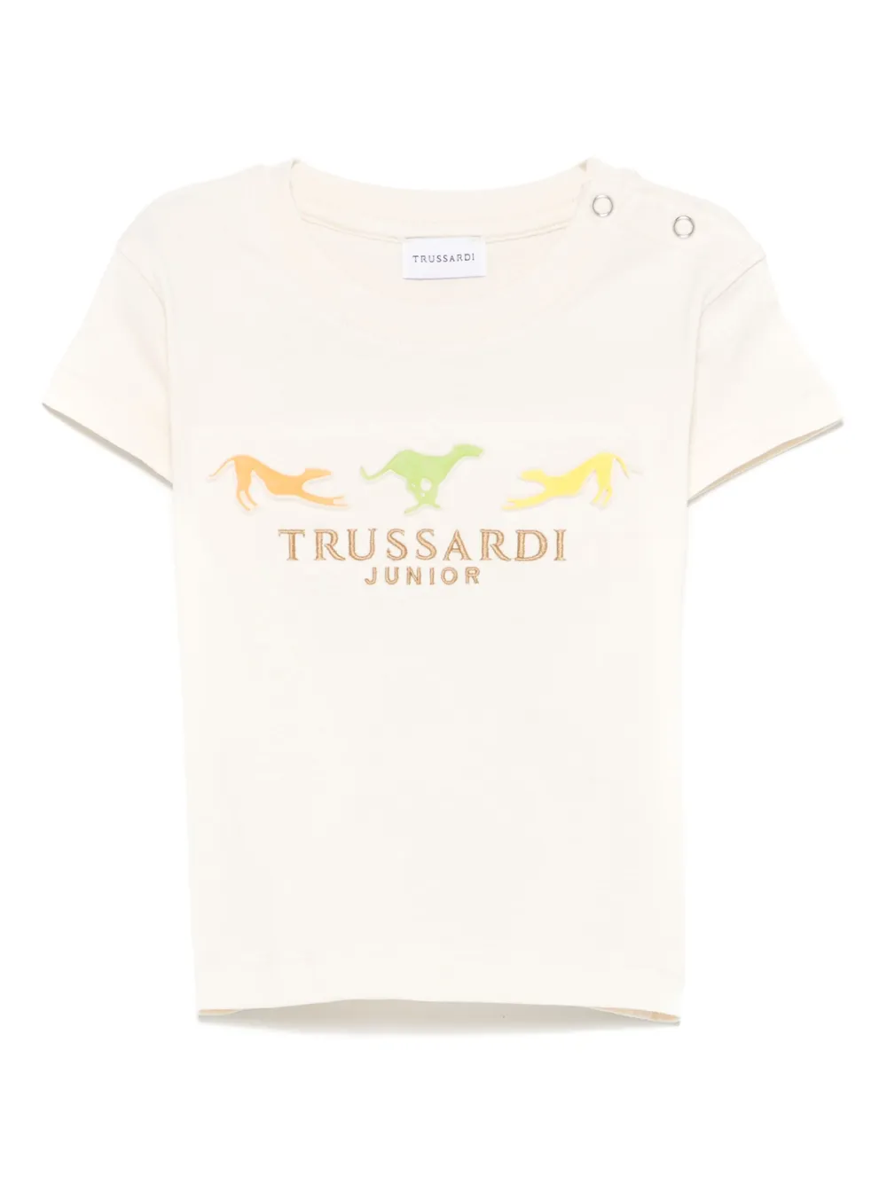 

Футболка с вышитым логотипом TRUSSARDI JUNIOR, нейтральный