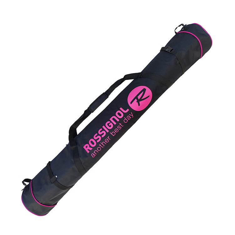 

Rossignol Мужской и женский чехол для лыж, двухслойный, утолщенный, водонепроницаемый, износостойкий, черный с розовым, двухслойный, размер 165, длина M