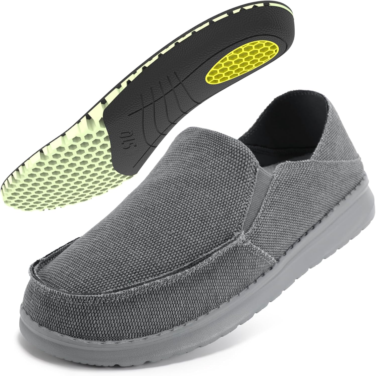 

Мужские слипоны STQ с откидным задником, кроссовки с поддержкой свода стопы для повседневной носки и облегчения болей в колене, темно-серый