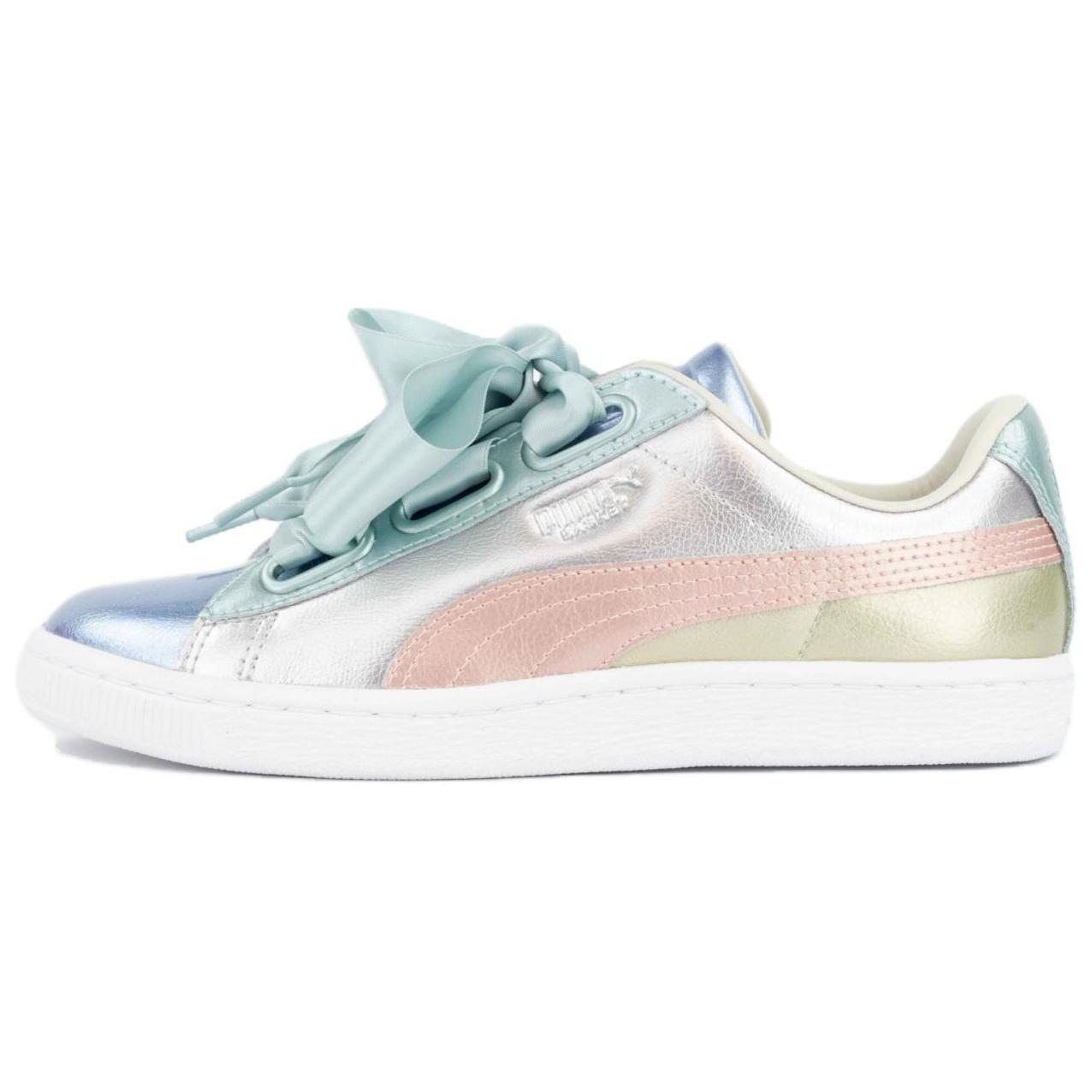 

Кроссовки Puma Basket Skateboarding Shoes Women's Low-top Silver/White/Pink/Blue, серебряный, Серый, Кроссовки Puma Basket Skateboarding Shoes Women's Low-top Silver/White/Pink/Blue, серебряный