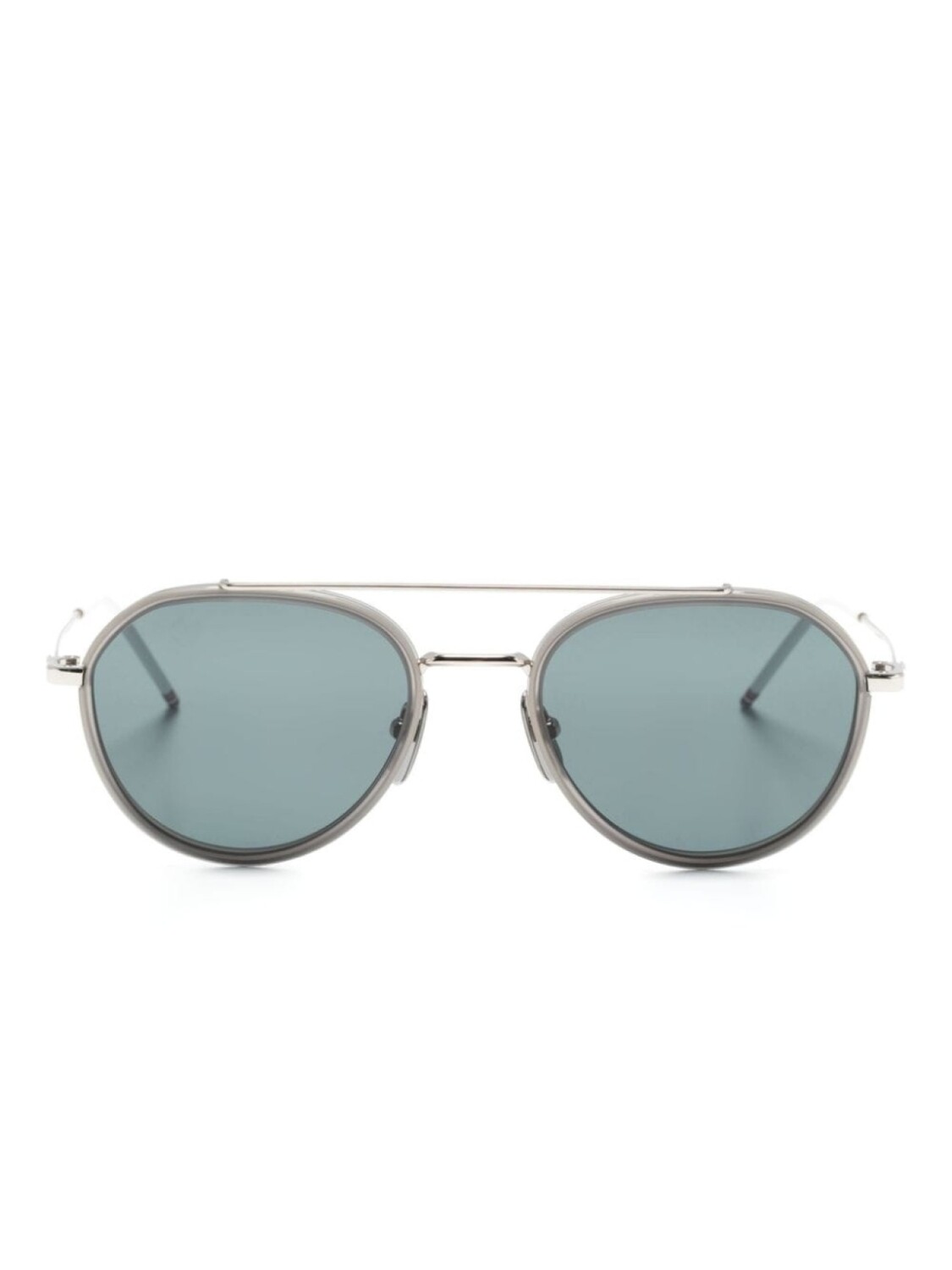 

Thom Browne Eyewear солнцезащитные очки-пилоты с логотипом, серебристый