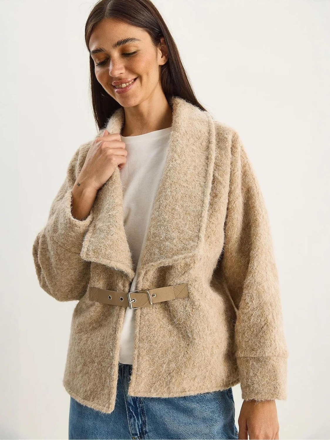 

Bianco Lucci Межсезонное пальто в бежевом цвете