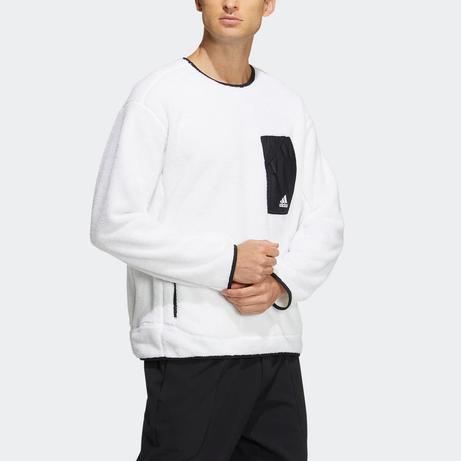 Худи adidas Fleece Crew Sw Logo, белый — фото 4