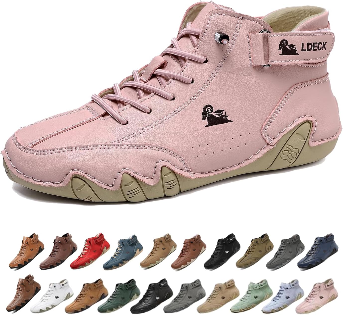 

Мужские водонепроницаемые дышащие высокие ботинки-чукка ручной работы, нескользящие, для походов, вождения, кемпинга, легкие босоножки на все сезоны Generic, розовый