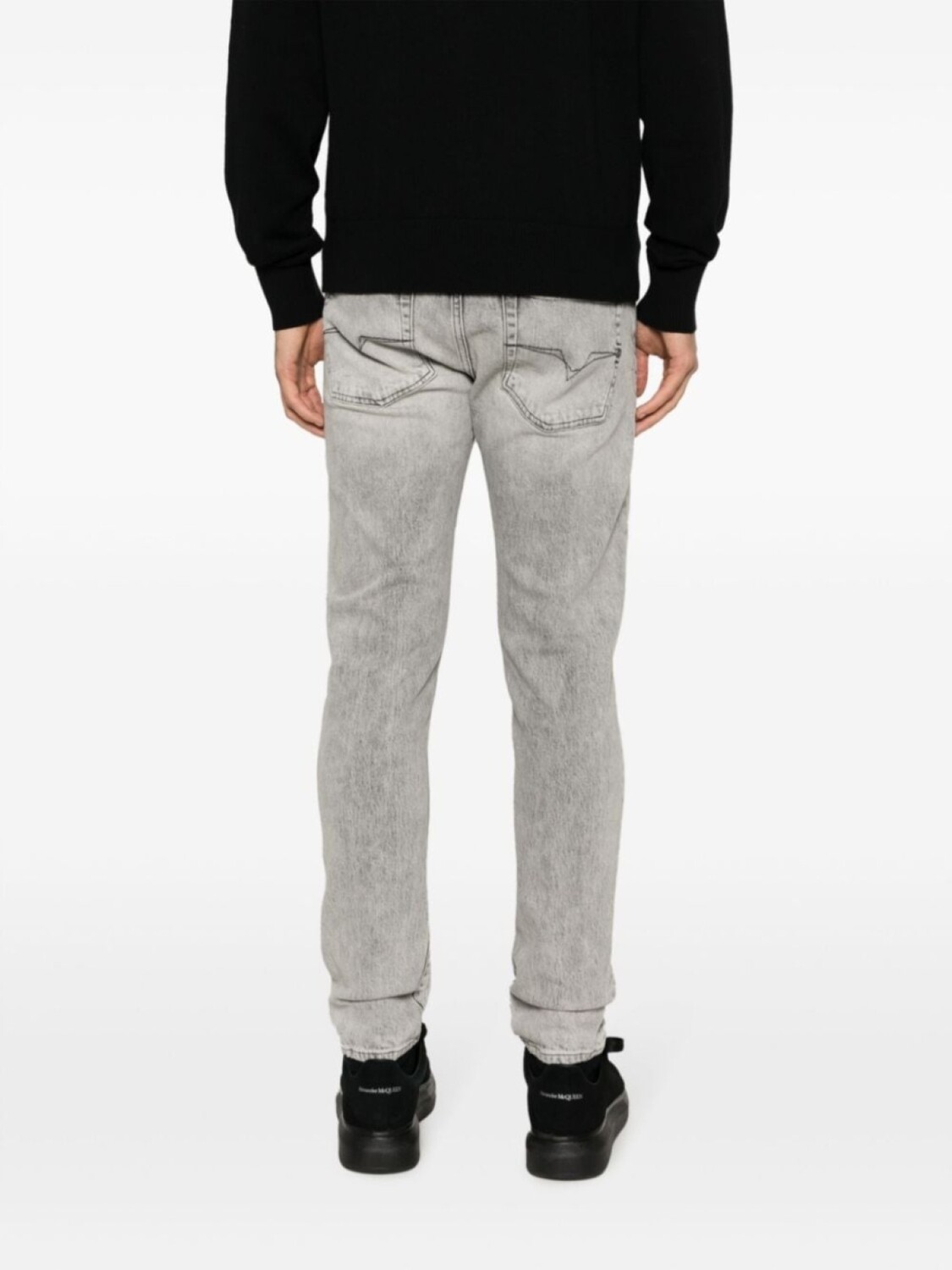 Versace Jeans Couture прямые джинсы с эффектом потертости, серый — фото 4