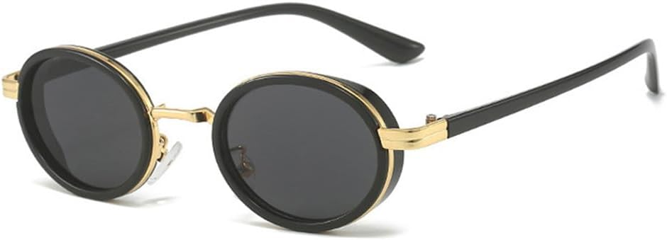 

Солнцезащитные очки UV400 - маленькая оправа, овальная градиентная, в стиле панк, для женщин и мужчин, для бега и занятий спортом на открытом воздухе UYPTK, Blackgold-black