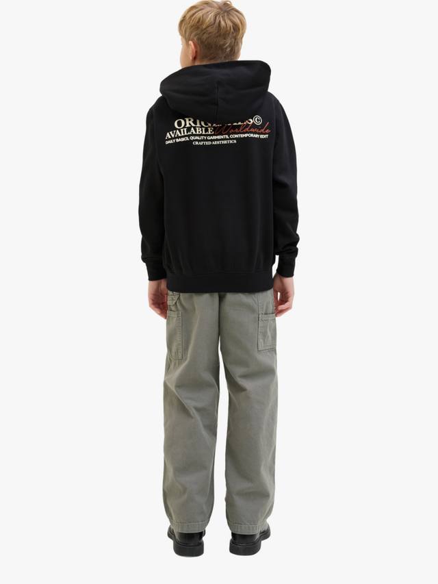 Детская худи из мягкой хлопковой ткани Jack & Jones, Black/Multi — фото 4