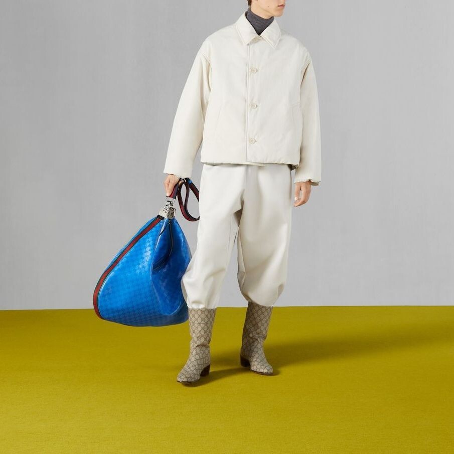 Повседневные брюки мужские Off White Gucci, кремовый — фото 4