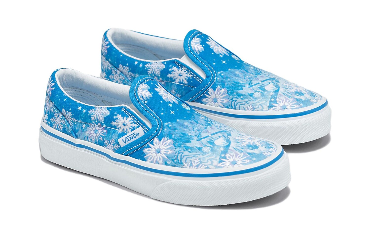 Детские кроссовки Slip-On Classic V «Снежинки» - Winter Wonderland Blue Vans, синий — фото 2