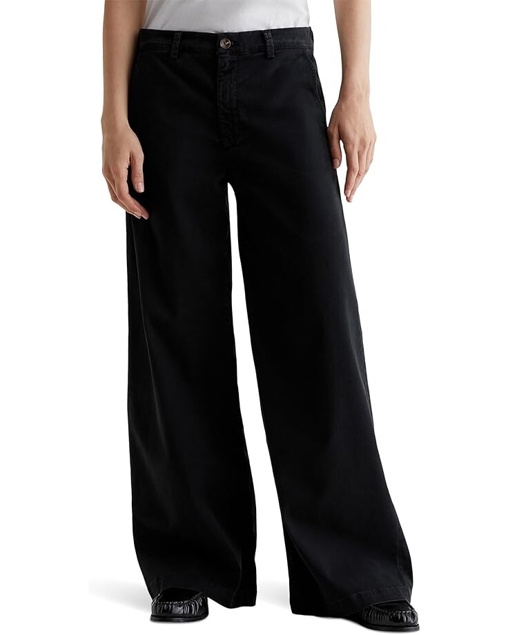 

Брюки AG Jeans Caden Mid Rise Wide Leg Pants in Sulfur Black, цвет Sulfur Black