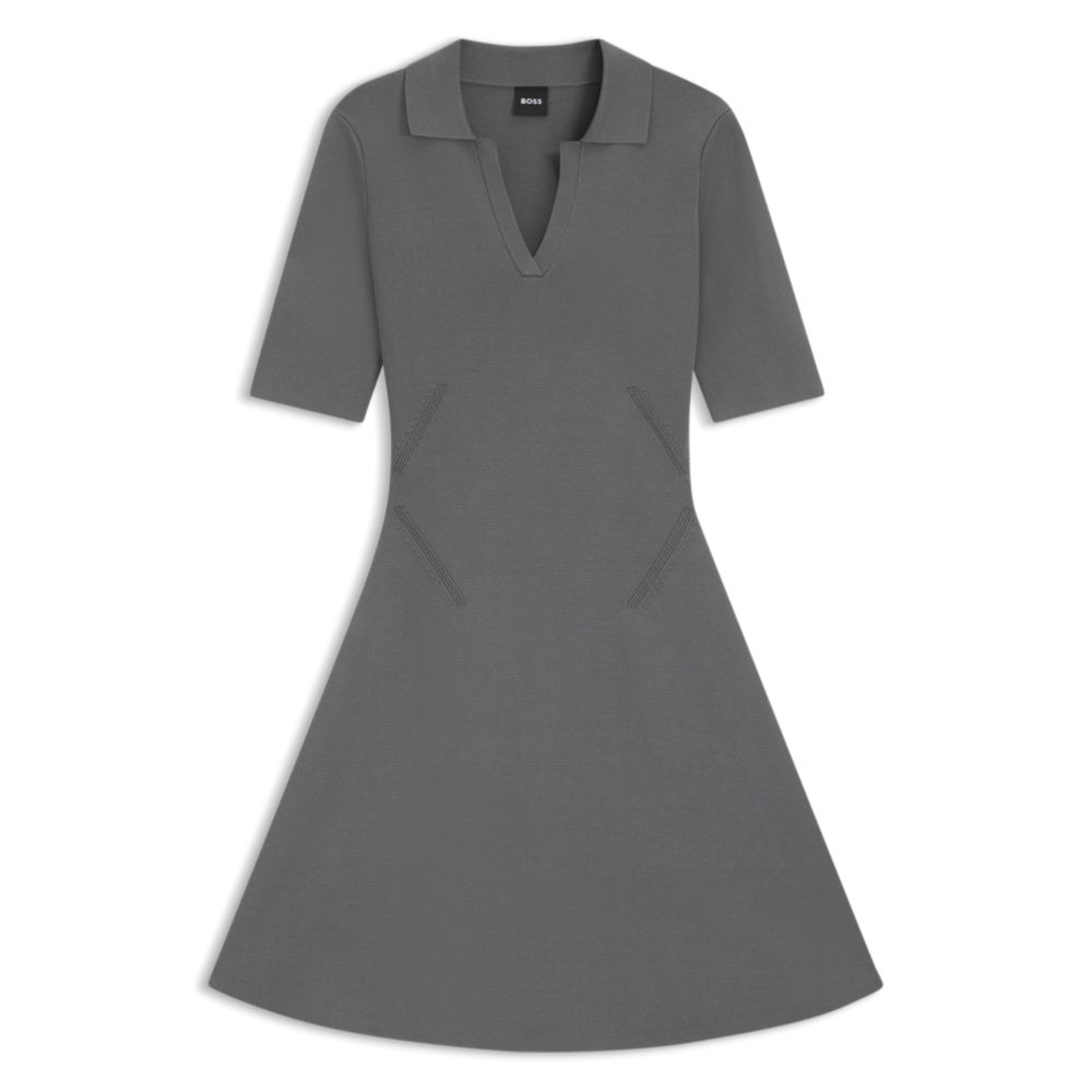 

Вязаное платье с воротником шкипер BOSS, темно-серый