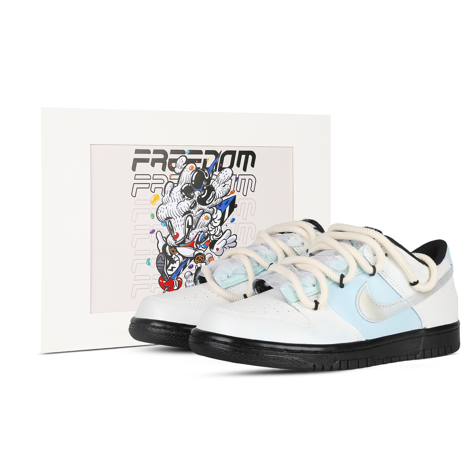 

Кроссовки Nike Dunk Skateboarding Shoes Women's Low-top Blue Tint/Summit White/White/Ice Blue, цвет Summer sea salt