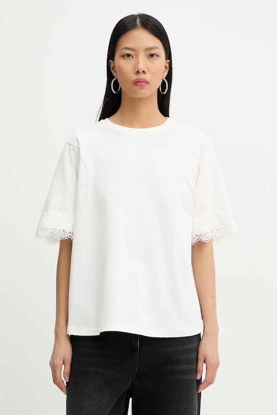 

Хлопковая футболка Twinset, бежевый