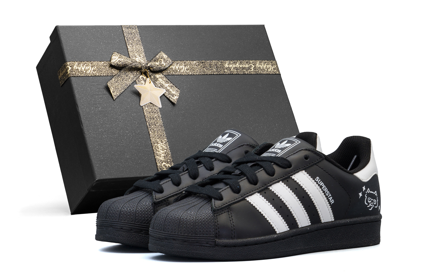 

Superstar 2 устойчивые к истиранию низкие кроссовки для скейтбординга унисекс white Adidas Originals, черный