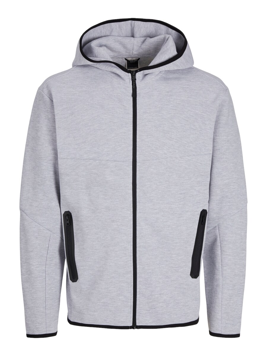 

Толстовка с капюшоном на молнии JACK & JONES JCOFusion, светло-серый