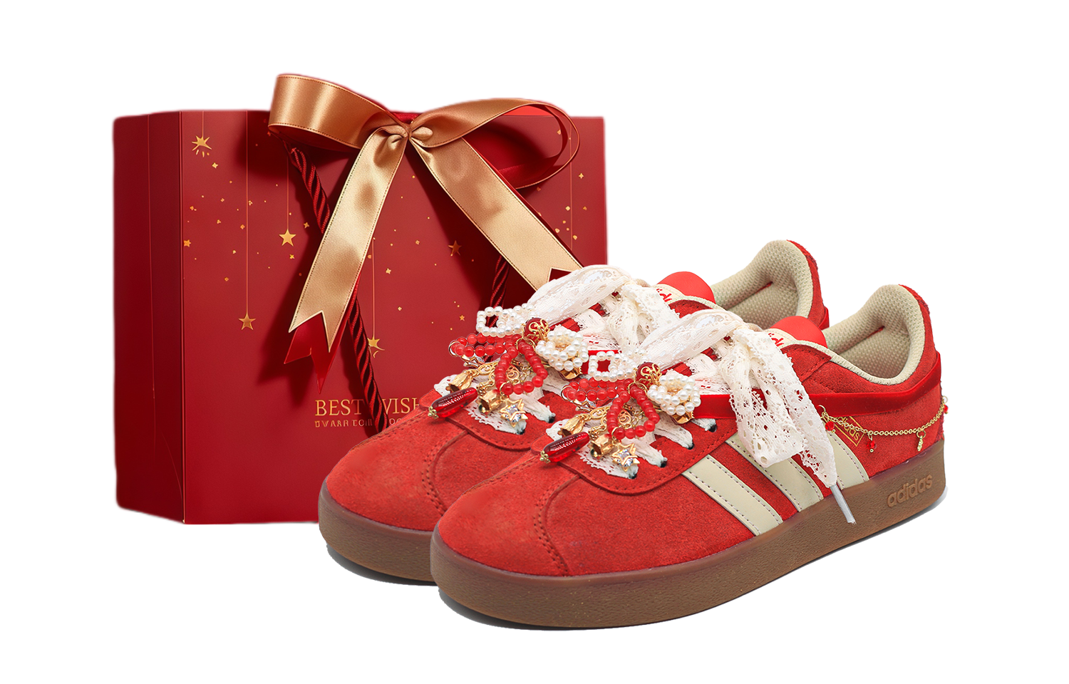 

Adidas Кроссовки Vl Court Classic Red Fortune Low top Skateboard Shoes Unisex Brier Red