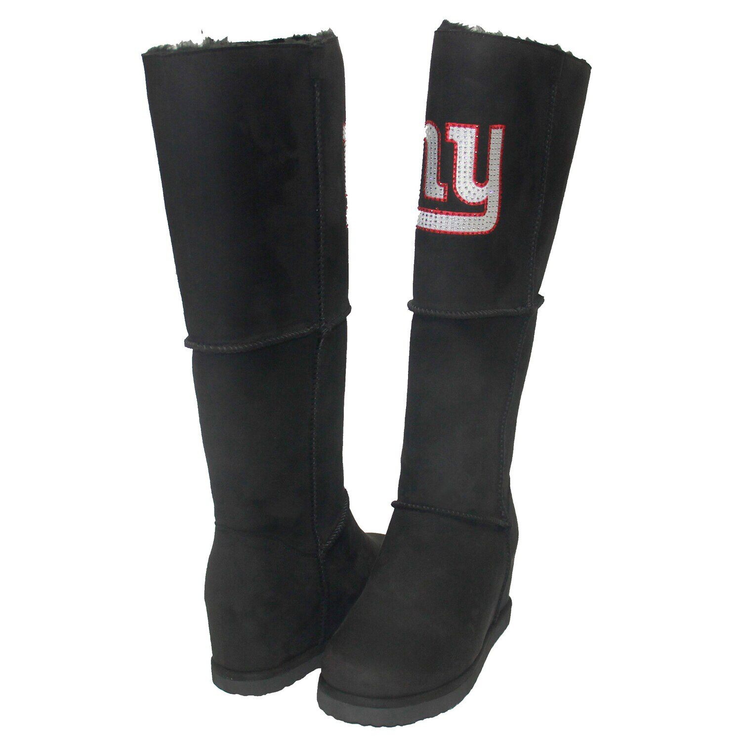 Женские черные замшевые сапоги до колена Cuce New York Giants