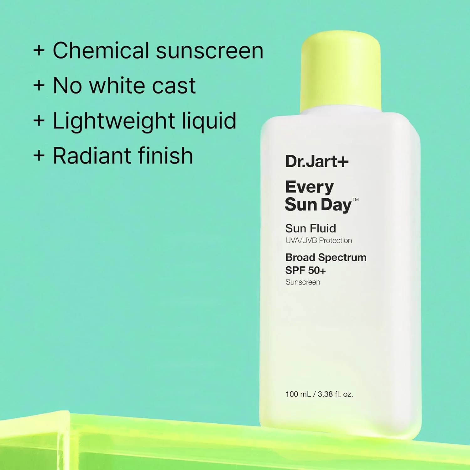 Солнцезащитный крем Dr.Jart+ Every Sun Day Sun Fluid корейского производства, SPF 50+ для лица | Корейский уход за кожей, 100 мл, White — фото 2
