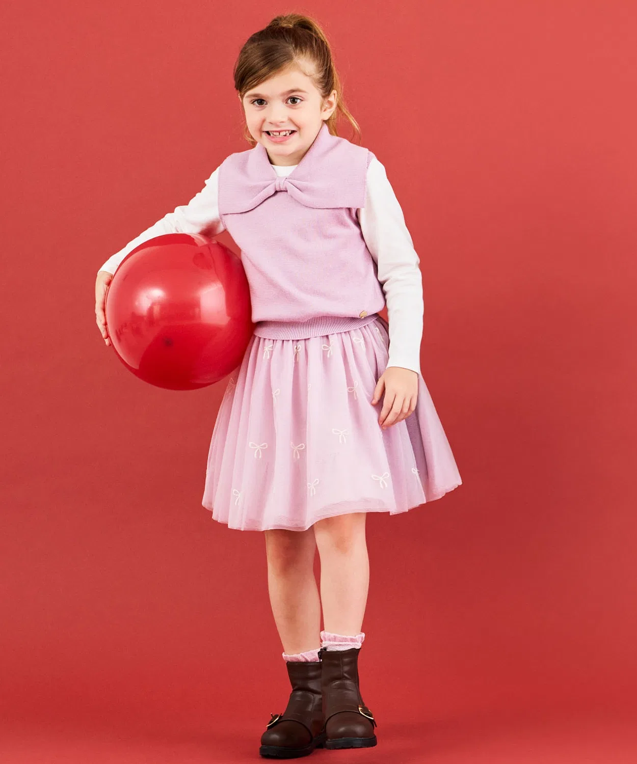 Детская розовая юбка-тюль с вышивкой Kate Spade New York Kids