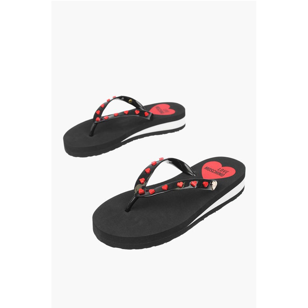 LOVE Шлепанцы из ПВХ EVA30 с сердцем Moschino, Black