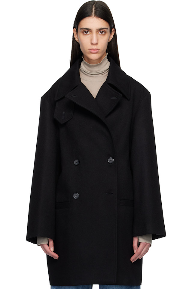 

Широкое пальто Toteme, черный