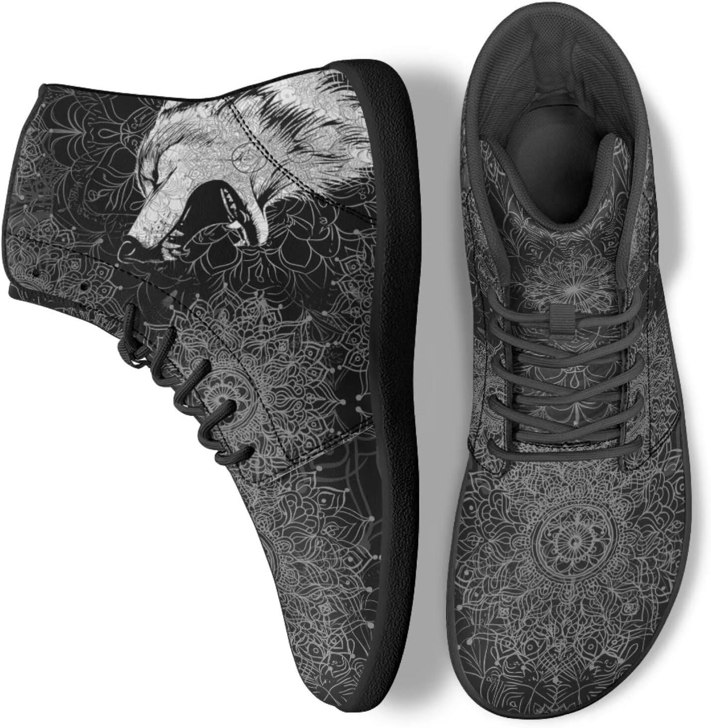 

Мужские и женские кроссовки для ходьбы из ПУ-кожи, с высоким голенищем, для путешествий, тренировок, бизнеса, походов и велоспорта Ecaestolph, черный