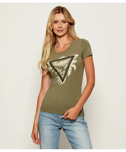 

Футболка Slim fit Guess Jeans, зеленый