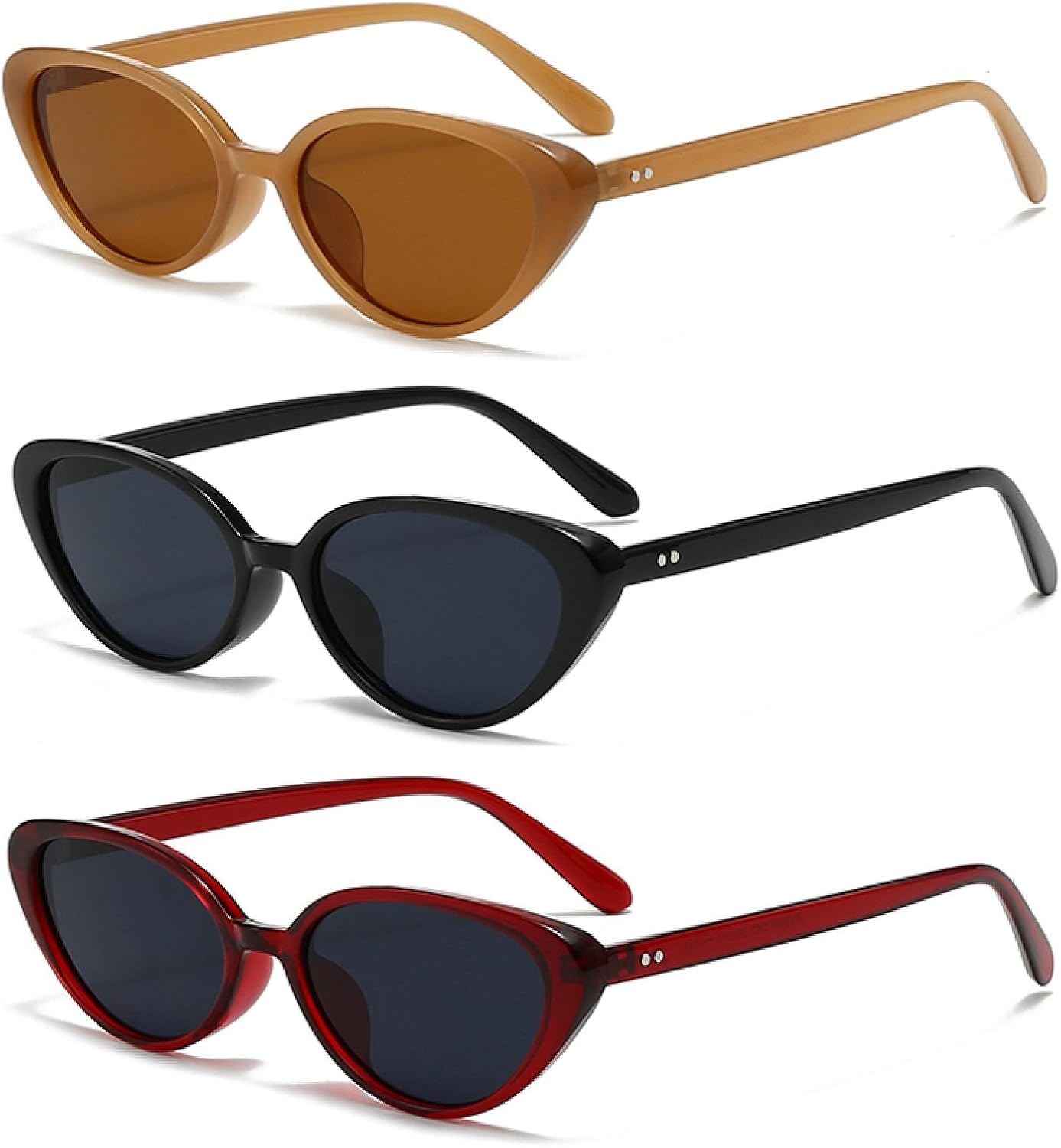 

Солнцезащитные очки с защитой от УФ-излучения UV400 | Женские, «кошачий глаз», маленькая оправа | Для женщин и мужчин, для занятий спортом на открытом воздухе и вождения DSVIGF, 3pcs Z11