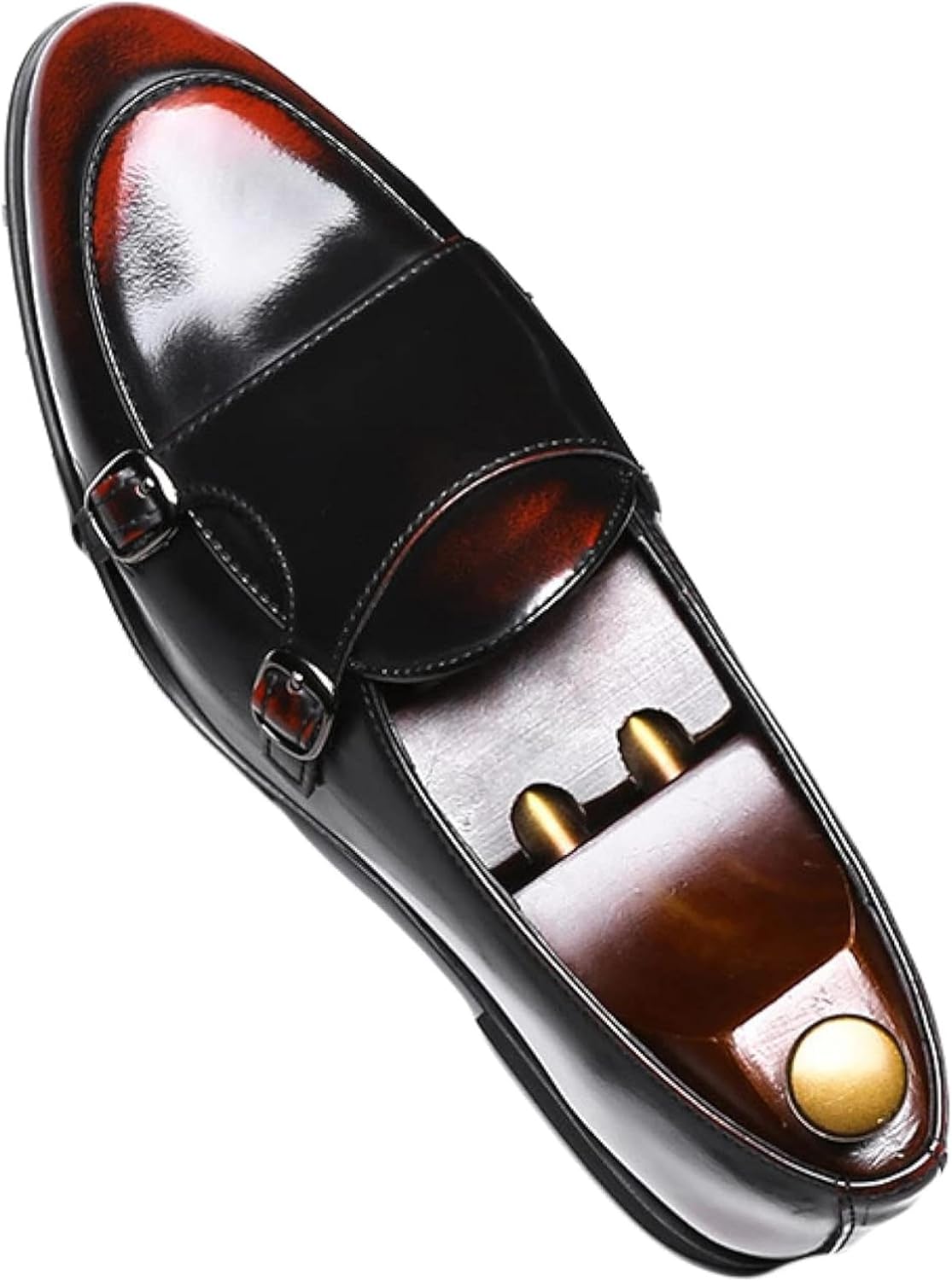 

Мужские классические туфли OXCOWNIU с двойным ремешком, повседневная обувь, лоферы, офисная обувь в стиле кэжуал, туфли-оксфорды из лакированной кожи, красный