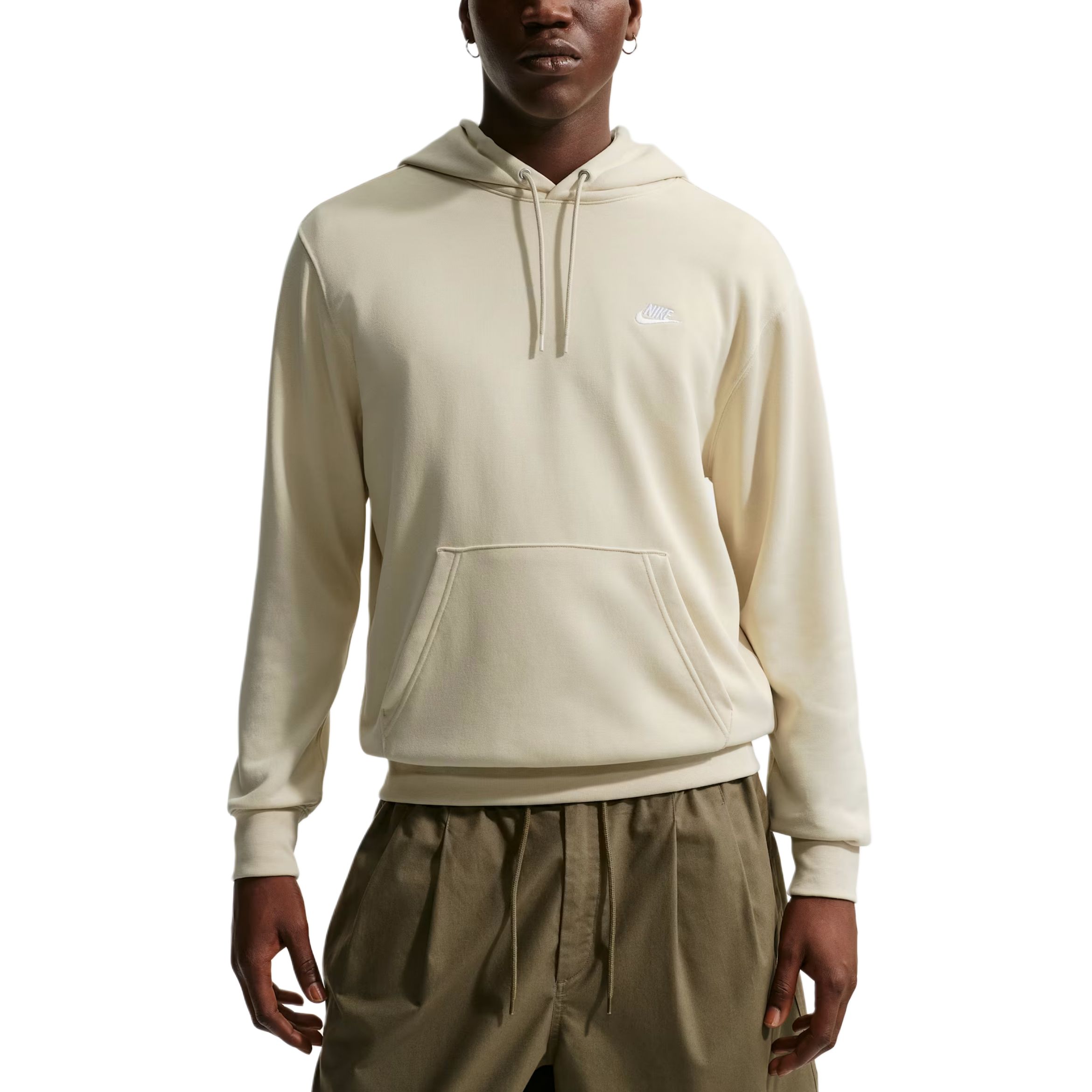 

Nike Толстовка Club мужская с капюшоном, цвет Light Khaki/Light Khaki/White