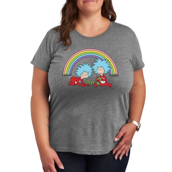 

Футболка с рисунком "Тысяча и одна радуга" от Dr Seuss для полных Licensed Character, серый