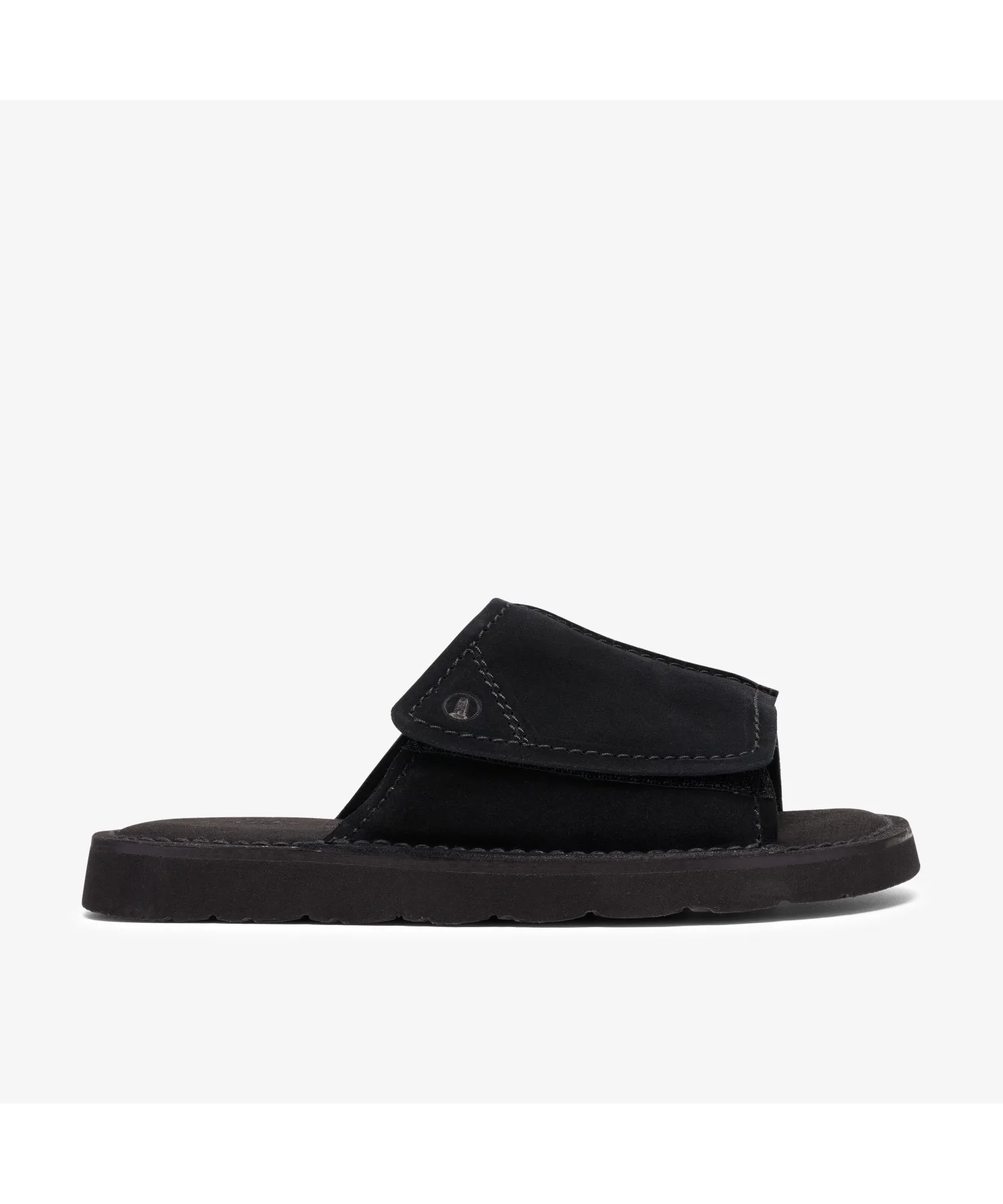 Мужские сандалии Clarks Solsbury Slide из премиум велюра чёрные