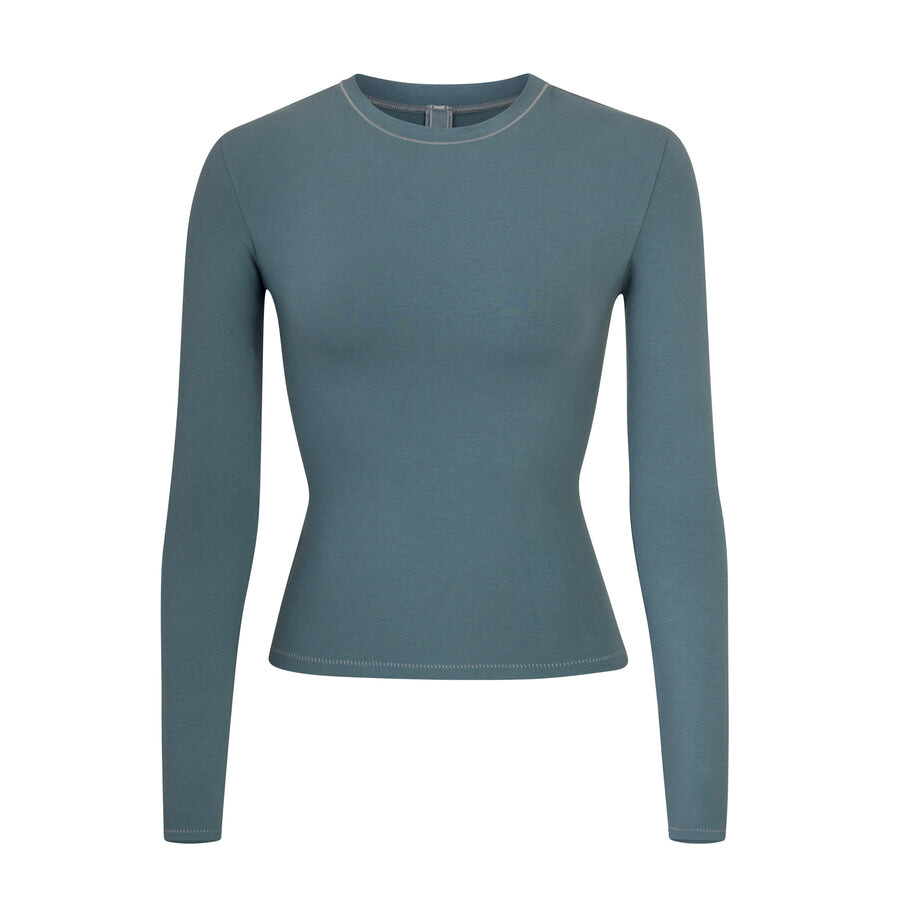 

Футболка с длинным рукавом SKIMS Cotton Jersey, цвет Kyanite