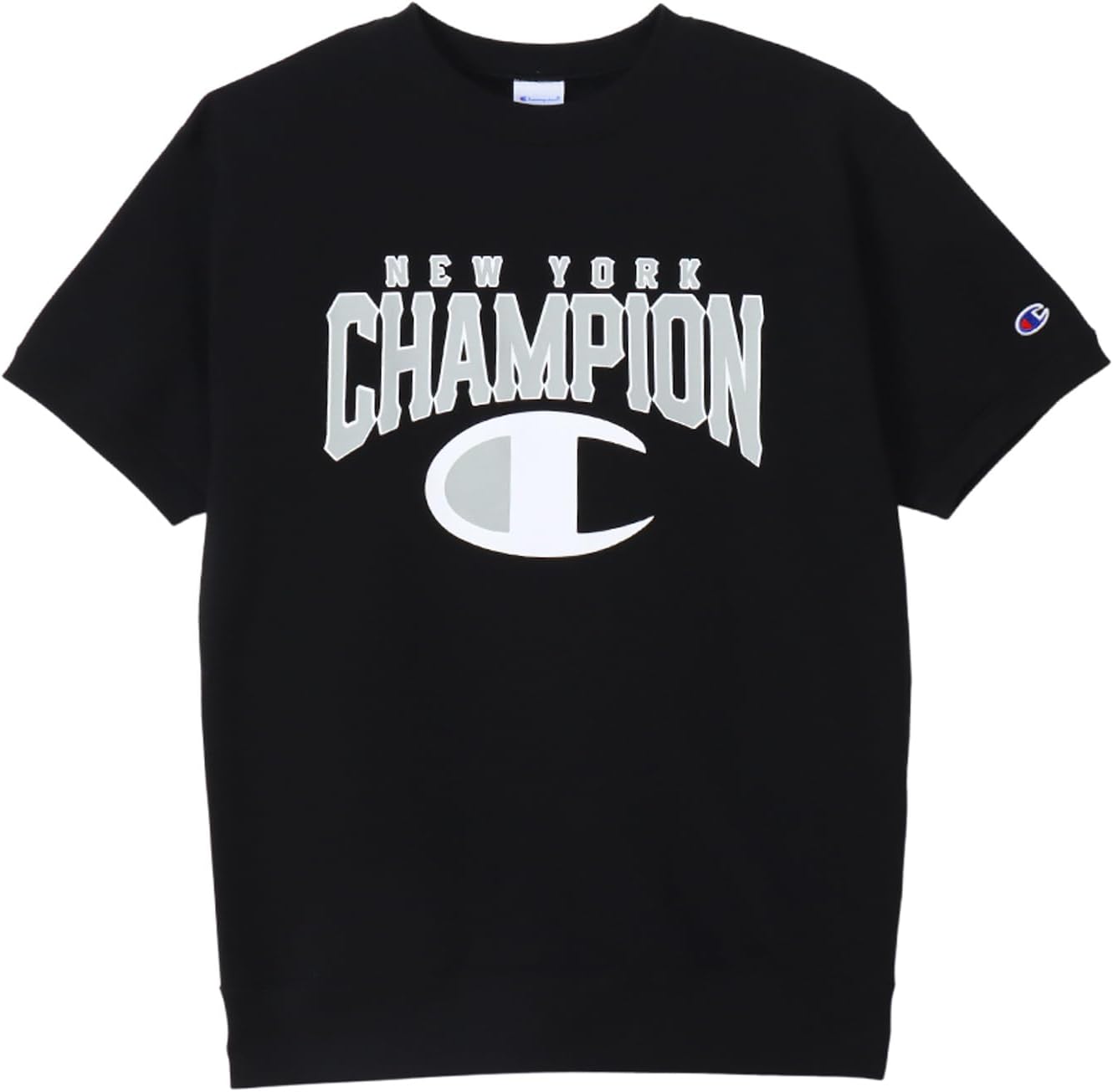 

Мужская базовая толстовка Champion с круглым вырезом, короткими рукавами, флисовой подкладкой и графическим логотипом (C3-Z017), черный